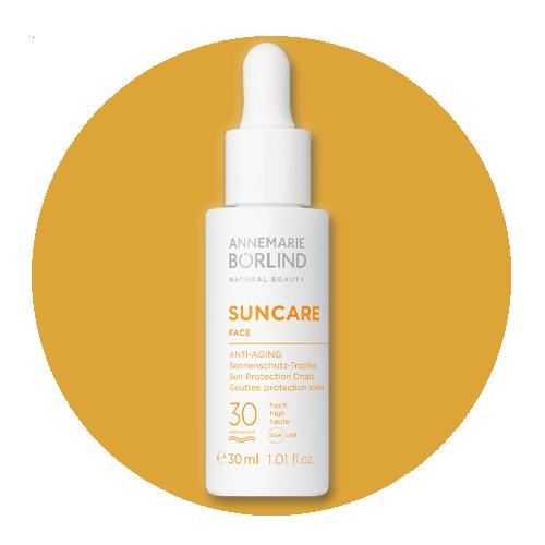 BÖRLIND Sun Protection Drops LSF 30 Werbebild BÖRLIND SUNCARE FACE Anti-Aging Sun Protection Drops LSF 30