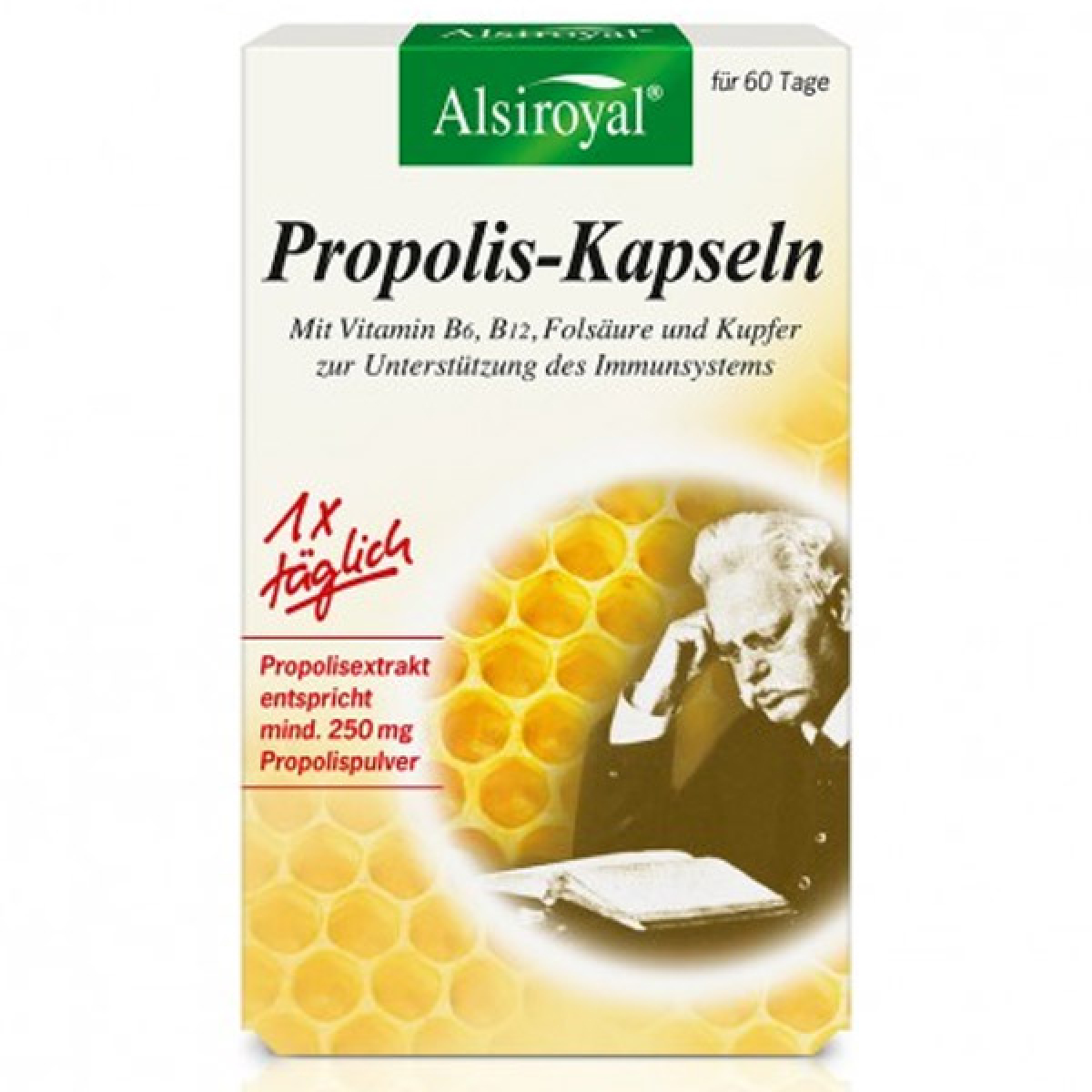 Alsiroyal Propolis-Kapseln 60 St – Produktverpackung