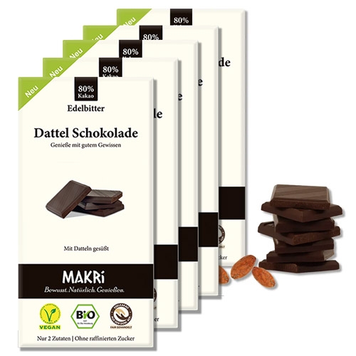 MAKRi Schokolade - Edelbitter 80% 5er