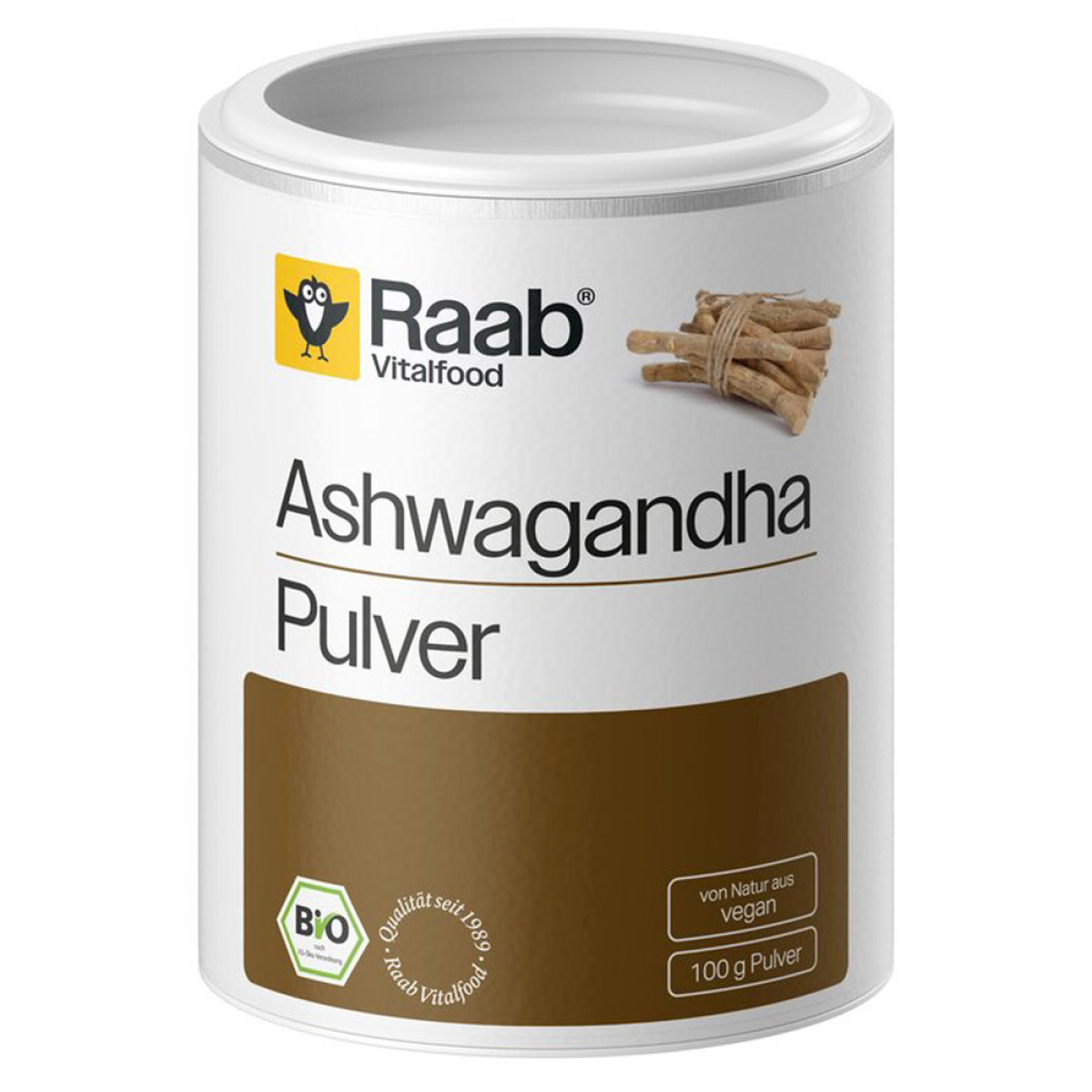 Raab Vitalfood Ashwagandha Pulver Bio 100 g – Produktverpackung