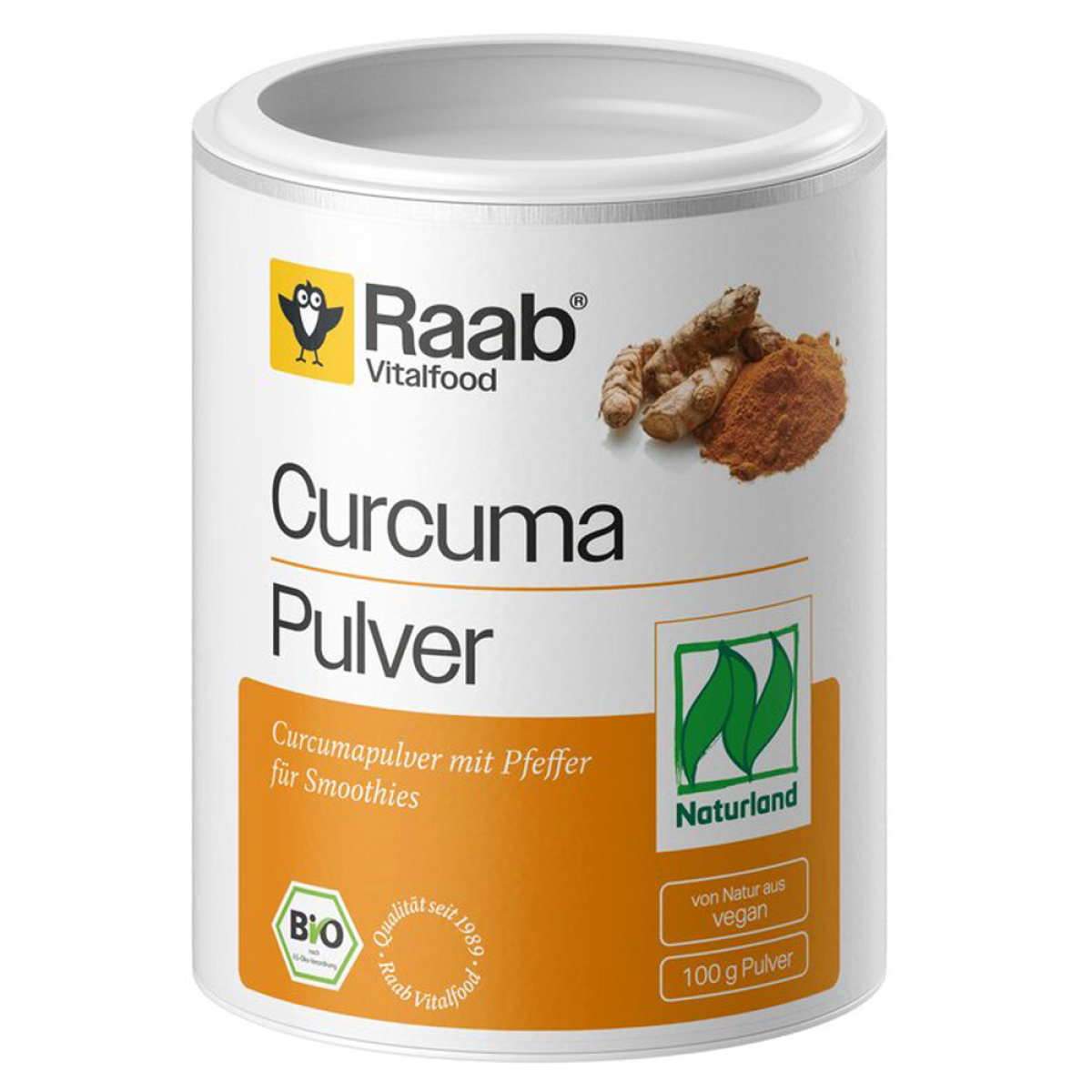 Raab Vitalfood Curcuma Pulver Bio 100 g – Produktverpackung