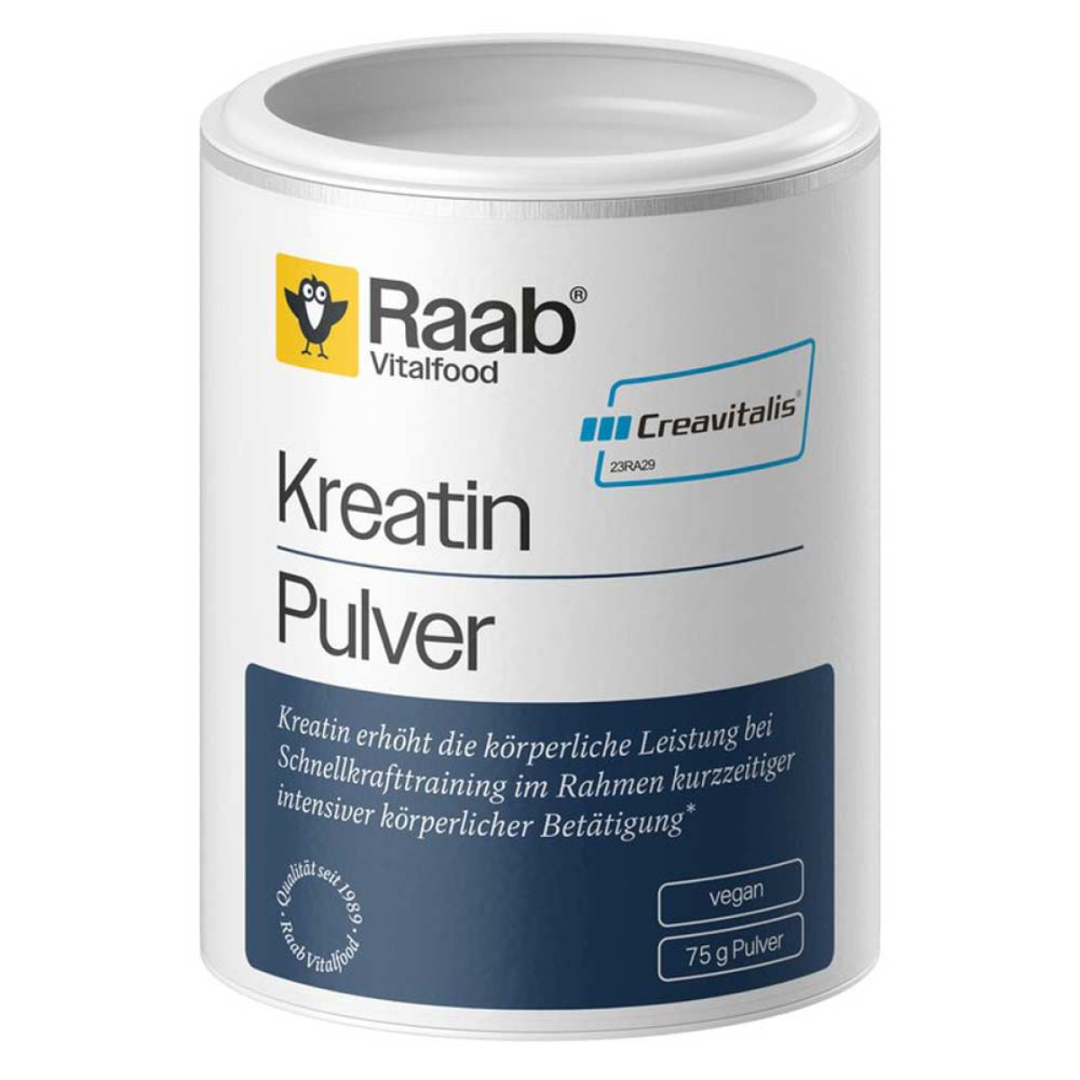 Raab Vitalfood Kreatin Pulver 75 g – Produktverpackung
