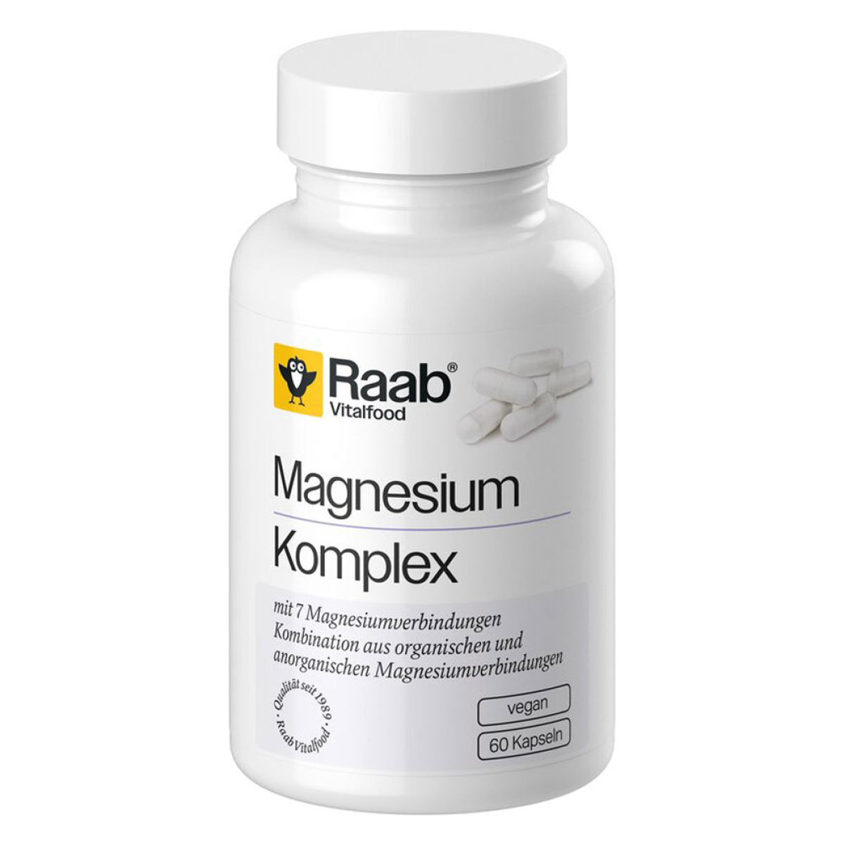 Raab Vitalfood Magnesium Komplex Kapseln 60 St. – Produktverpackung