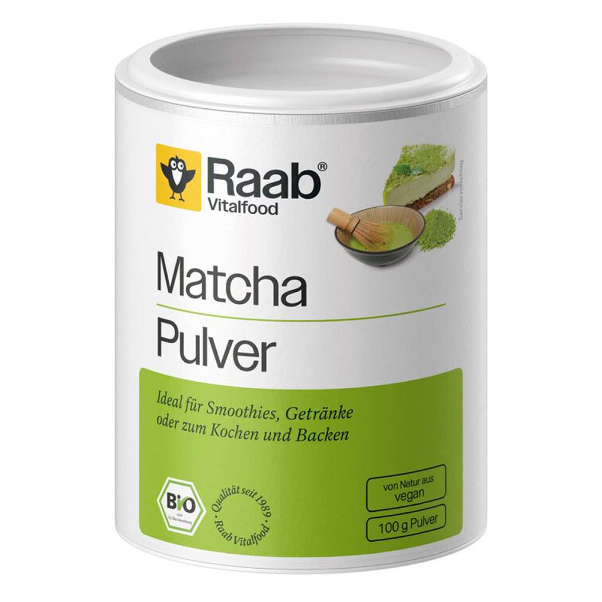 Raab Vitalfood Matcha Pulver Basic Bio 100 g – Produktverpackung