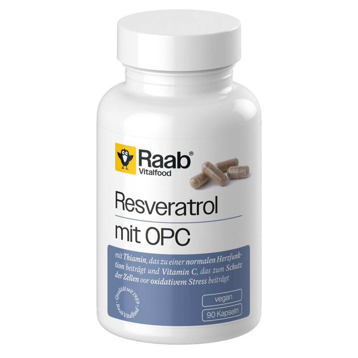 Raab Vitalfood Resveratrol mit OPC Kapseln 90 St. – Produktverpackung