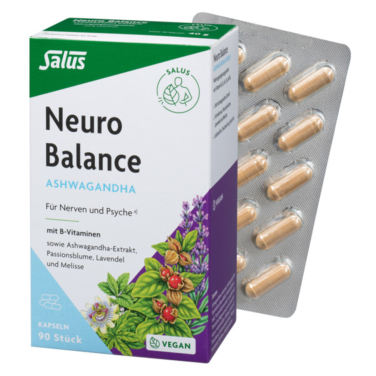 Produktbild: Salus Neuro Balance Ashwagandha Kapseln 90 stück