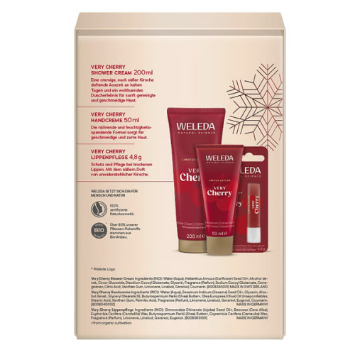 Preview: Produktbild Rückseite des Weleda Geschenkset Very Cherry