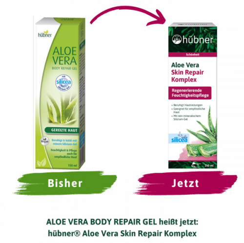 hübner Aloe Vera Skin Repair Komplex - Designansicht vorher nachher