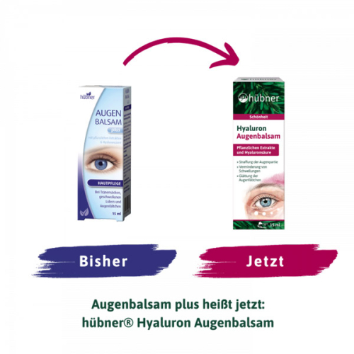 hübner Hyaluron Augenbalsam - Designansicht vorher nachher