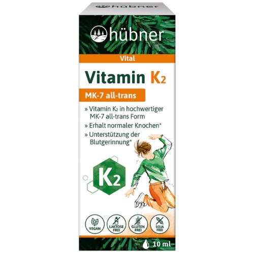 Produktverpackungsbild der hübner Vitamin K2 Tropfen