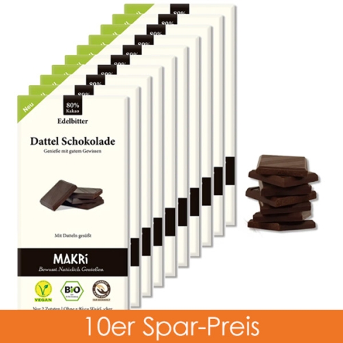 MAKRi Schokolade - Edelbitter 80% 10er