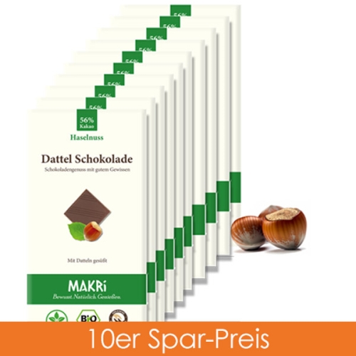 Makri Schokolade - Haselnuss 56% 10er