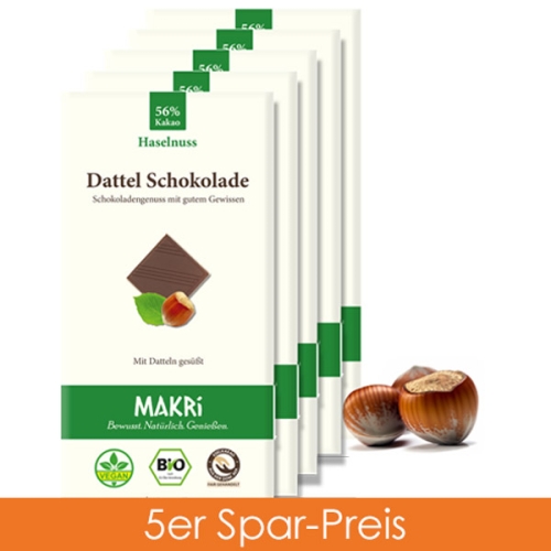 Makri Schokolade - Haselnuss 56% 5er