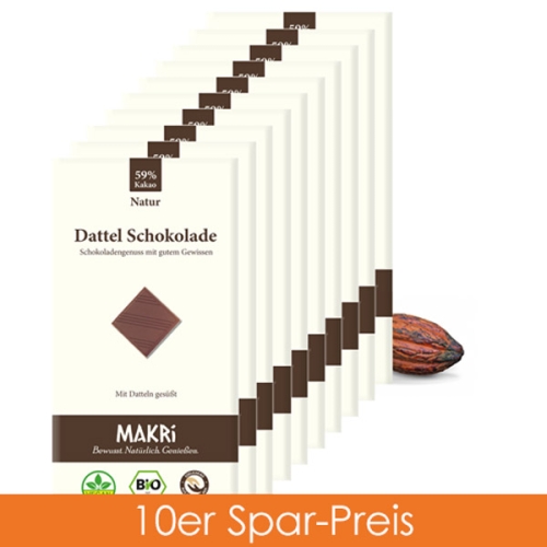 Makri Schokolade - Natur 59% 10er
