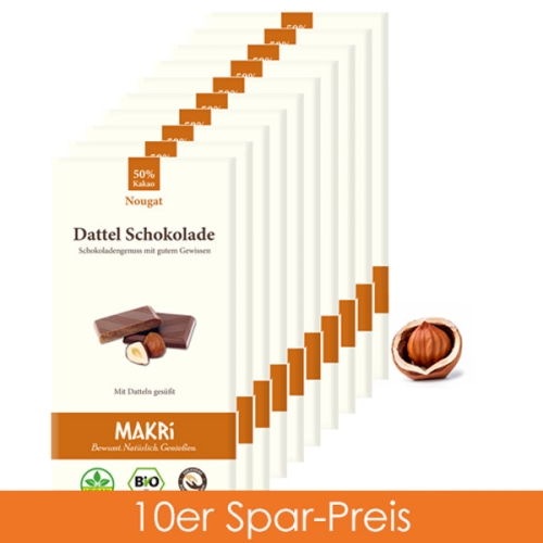 Makri Schokolade - Nougat 50% 10er