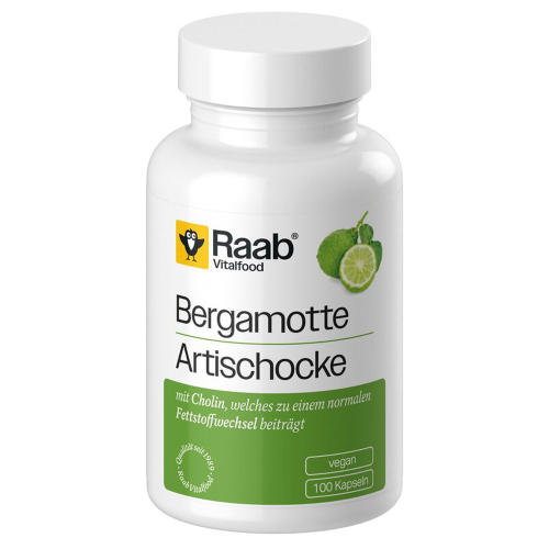 Raab Vitalfood Bergamotte Artischocke Kapseln 100 St. – Produktverpackung