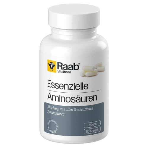 Raab Vitalfood Essenzielle Aminosäuren Kapseln 80 St. – Produktverpackung