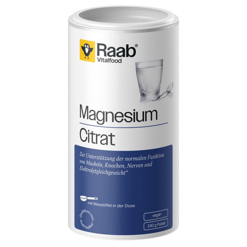 Raab Vitalfood Magnesiumcitrat Pulver 340 g – Produktverpackung
