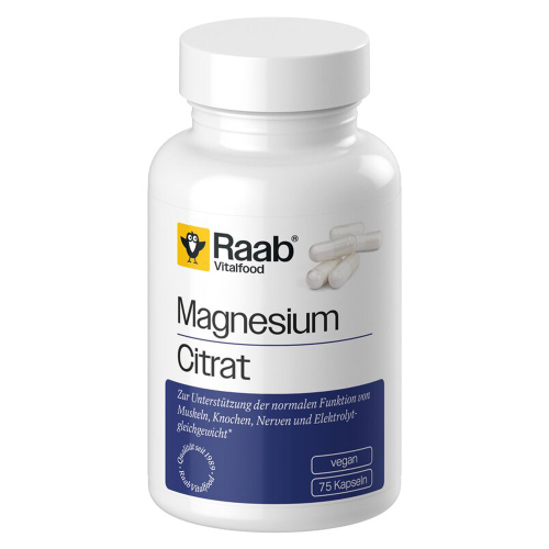 Raab Vitalfood Magnesiumcitrat Kapseln 75 St. – Produktverpackung