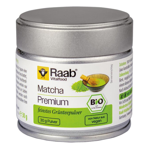 Raab Vitalfood Matcha Pulver Premium Bio 30 g – Produktverpackung