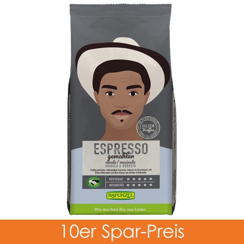 Rapunzel Heldenkaffee Espresso, gemahlen 10x250g