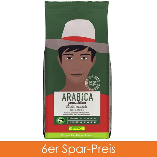 Rapunzel Heldenkaffee Arabica, gemahlen 6x500g