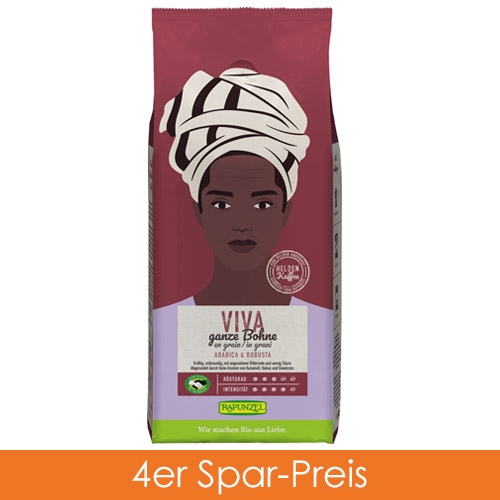 Rapunzel Heldenkaffee Viva, ganze Bohne 4x1kg