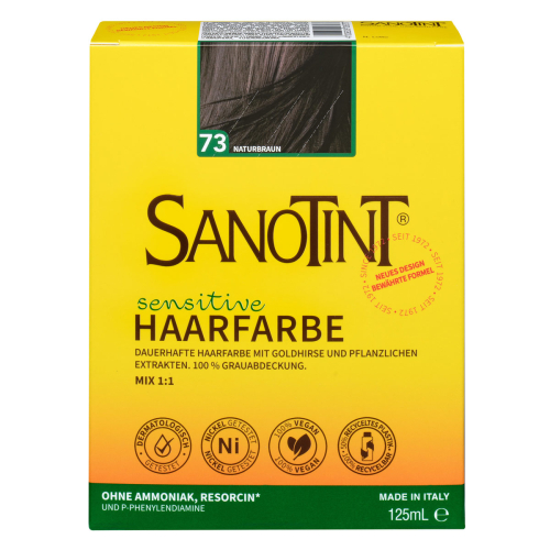 Sanotint Haarfarbe sensitive 73 Naturbraun ohne Ammoniak – Verpackung der Coloration