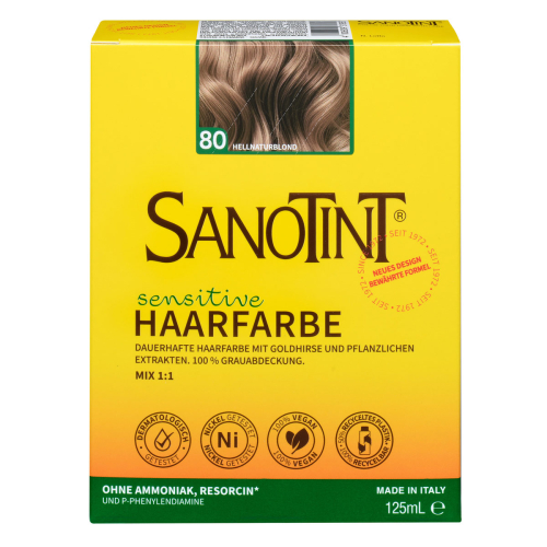 Sanotint Haarfarbe sensitive 80 Hellnaturblond ohne Ammoniak – Verpackung der Coloration