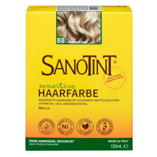Sanotint Haarfarbe sensitive 88 Honigblond Mittel ohne Ammoniak – Verpackung der Coloration