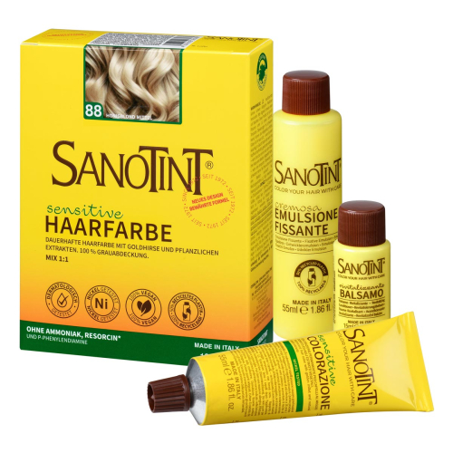 Sanotint Haarfarbe sensitive Set Honigblond Mittel – Colorationscreme, Entwickler und Pflegebalsam