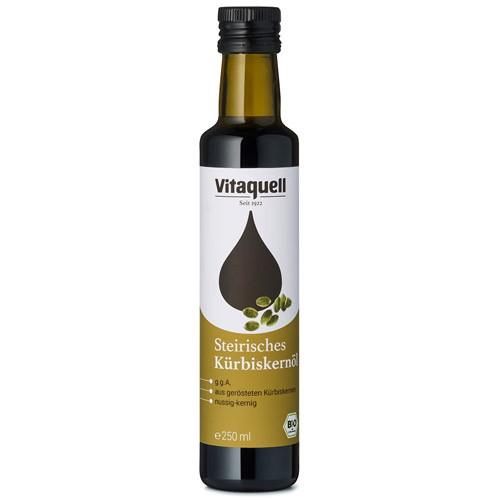 Vitaquell Bio Kürbiskernöl (geröstet, kaltgepresst) 250 ml