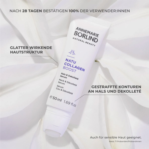 USP des BÖRLIND NATUCOLLAGEN BOOST Hals & Dekolleté Serum