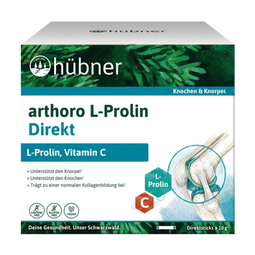 Produktverpackungsbild der hübner arthoro L-Prolin Direkt 60st
